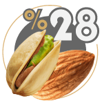 28 درصد پسته وبادام